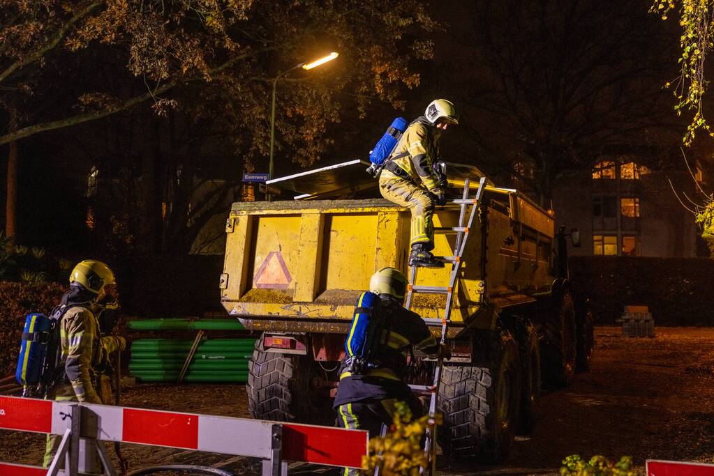 Brand in aanhanger van tractor