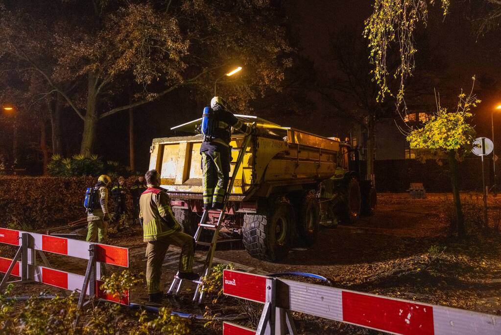 Brand in aanhanger van tractor