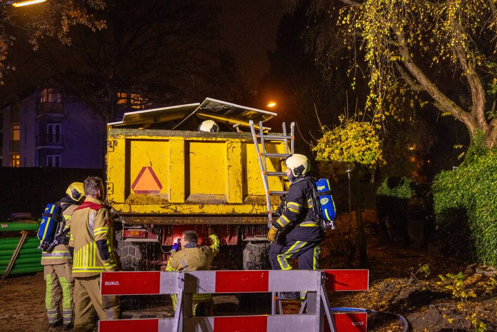 Brand in aanhanger van tractor