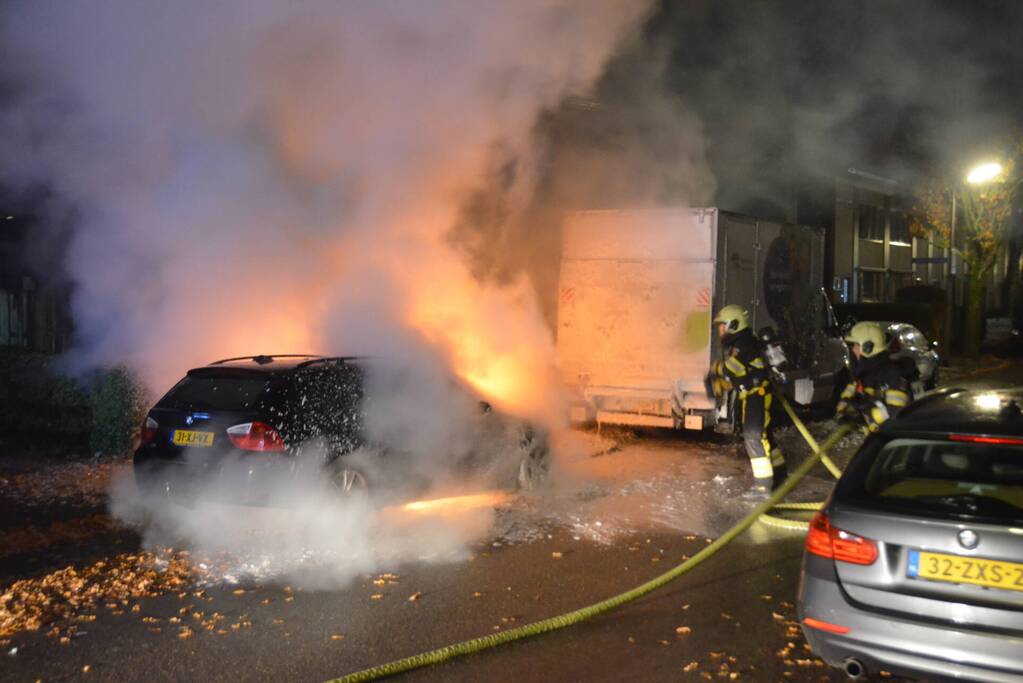 Forse brand in personenauto