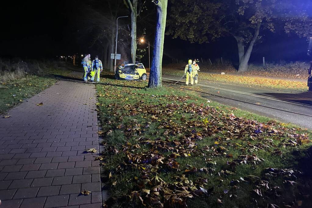 Bestuurder gewond na ernstige botsing tegen boom