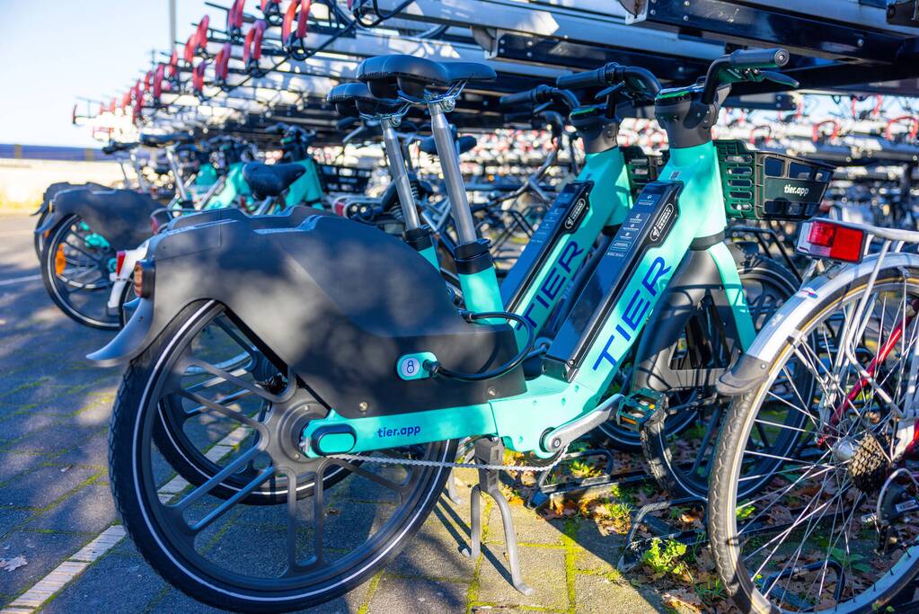 Elektrische deelfietsen klaar voor gebruik