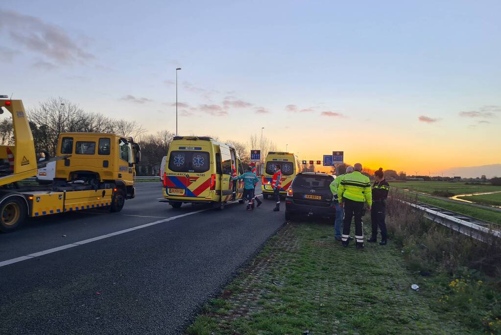 Flinke schade bij aanrijding op snelweg