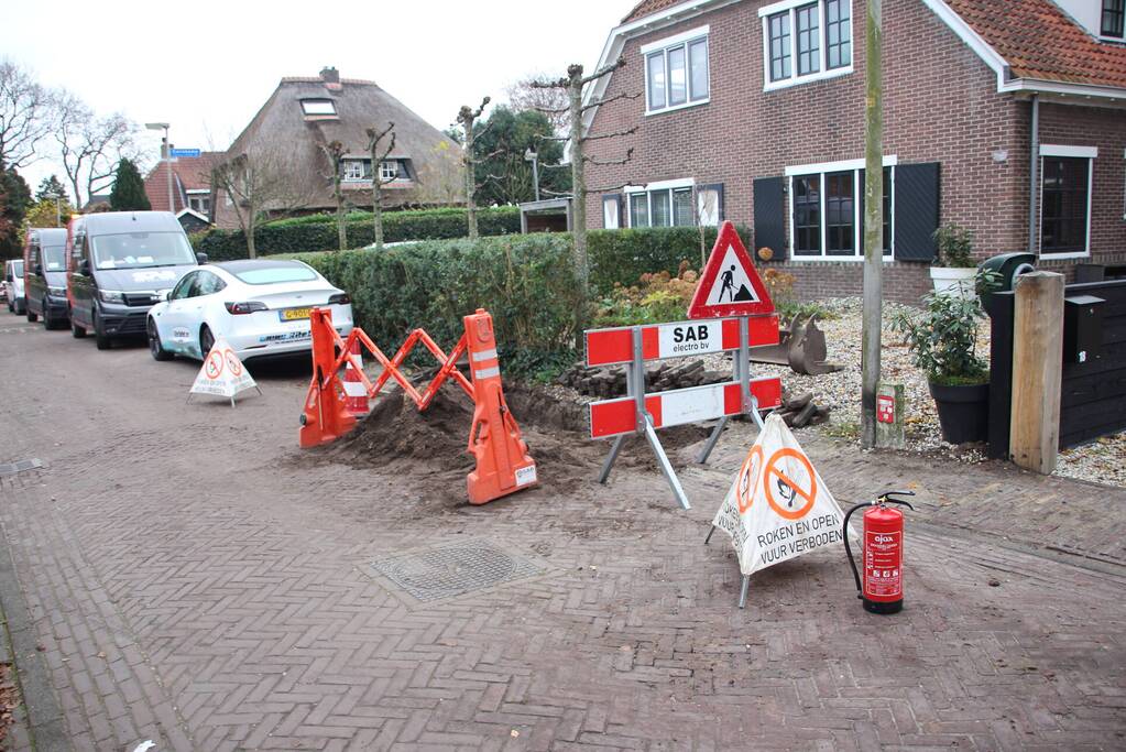Gasleiding geraakt bij werkzaamheden