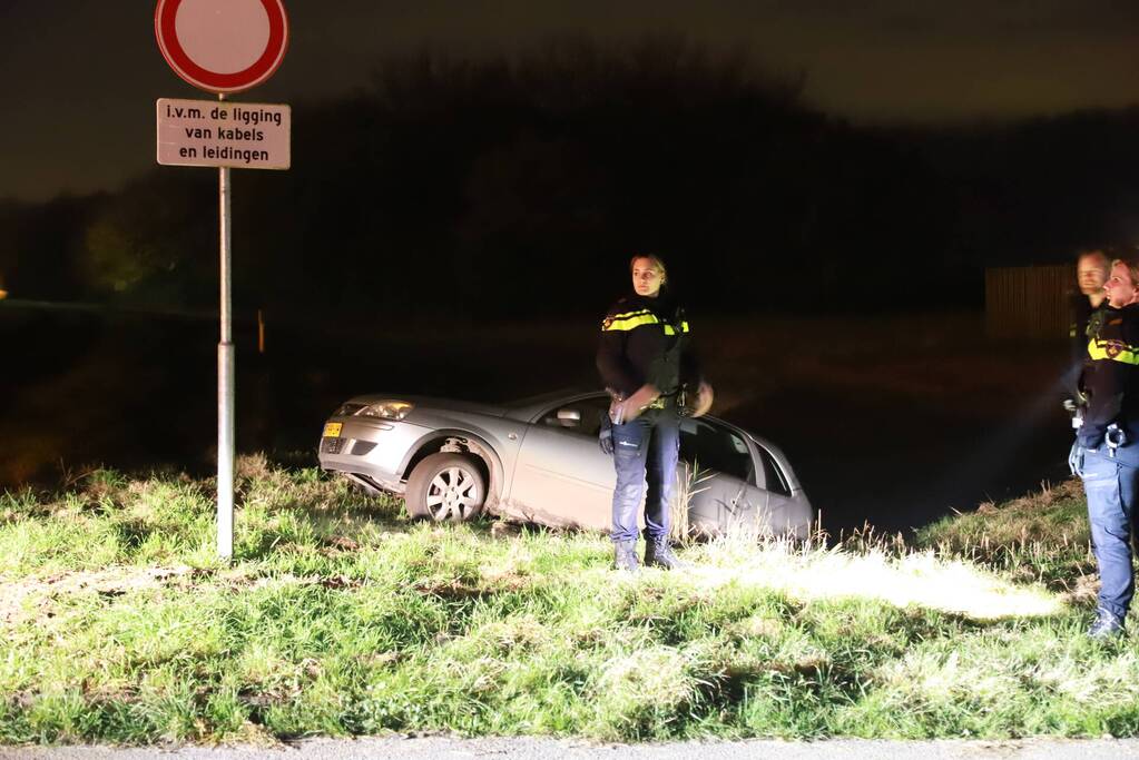 Bestuurster belandt in sloot met auto
