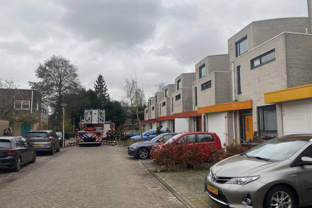 Schoorstenbrand in woning