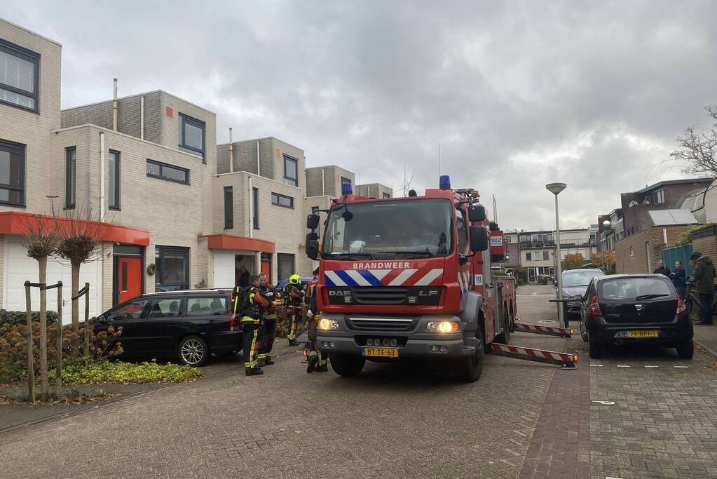 Schoorstenbrand in woning