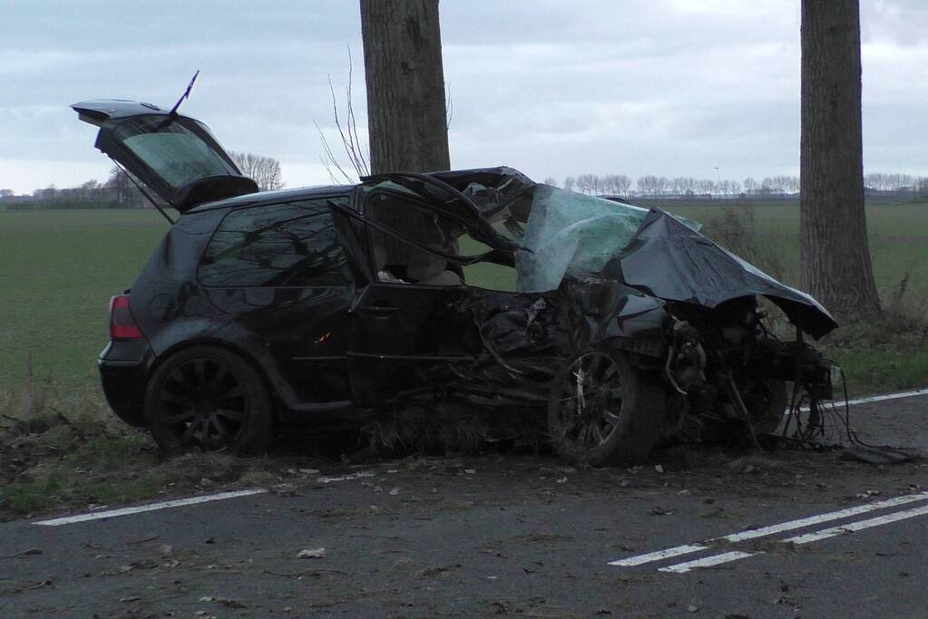 Zwaargewonde bij eenzijdig ongeval met boom