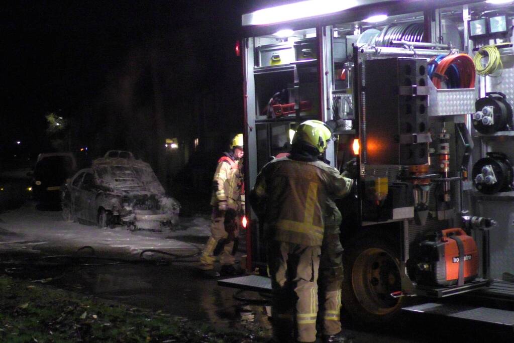 Auto volledig uitgebrand