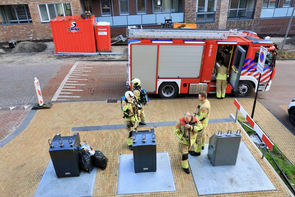 Brand in ondergrondse PMD-container