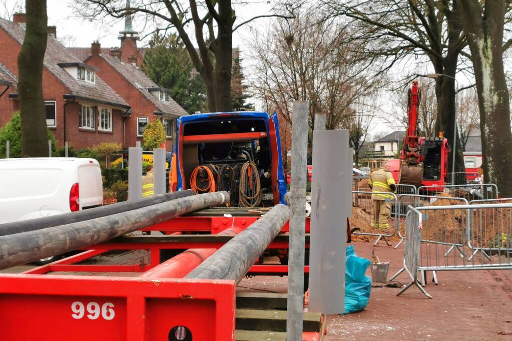Graafmachine trek gasleiding door midden