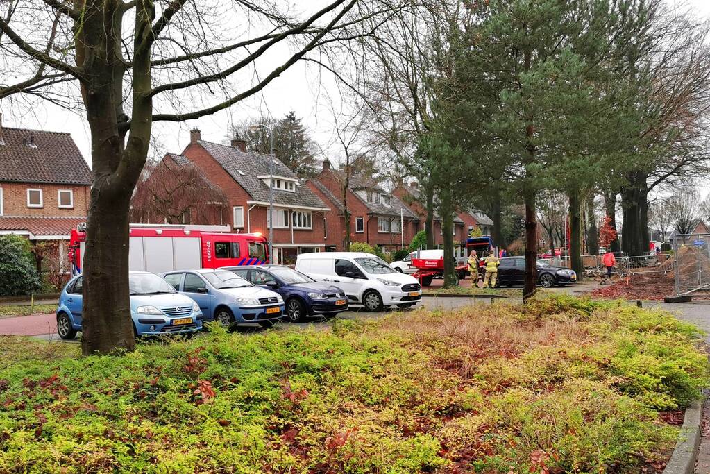 Graafmachine trek gasleiding door midden