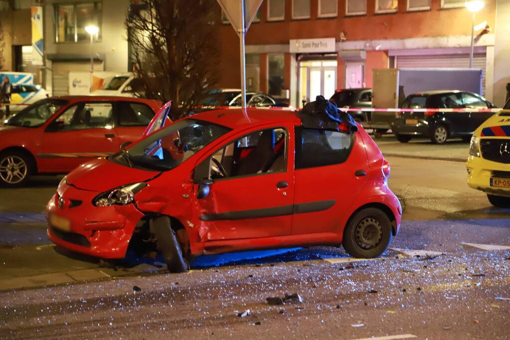 Auto gecrasht na ongeval