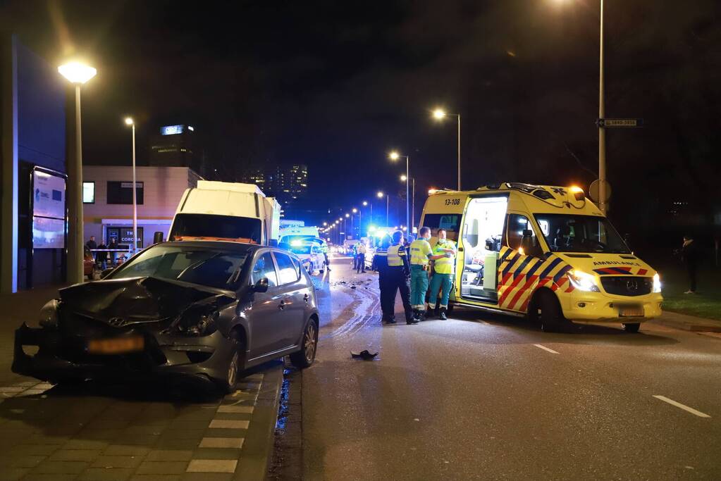 Auto gecrasht na ongeval