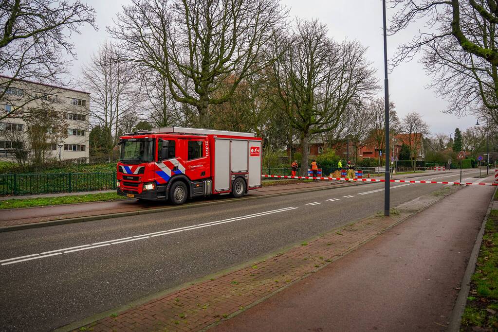 Gasleiding geraakt bij graafwerkzaamheden