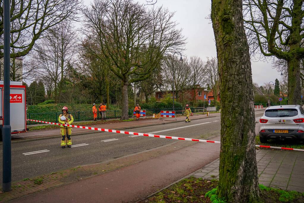 Gasleiding geraakt bij graafwerkzaamheden
