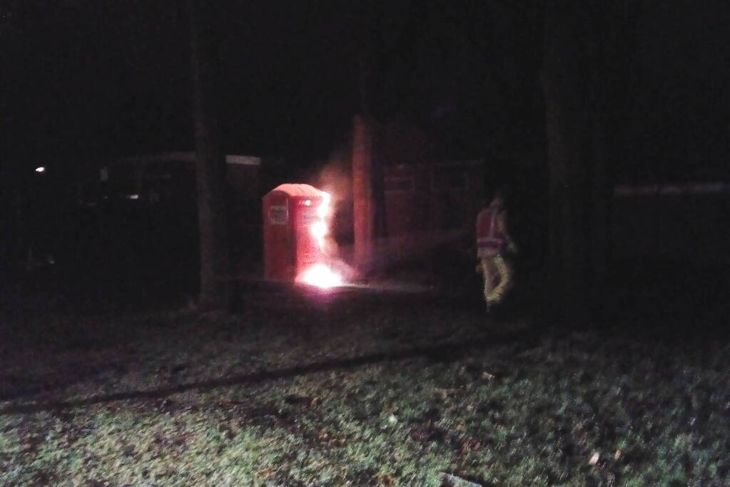 Brand in dixi toilet snel geblust