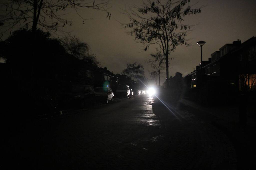 Donkere straten door stroomuitval