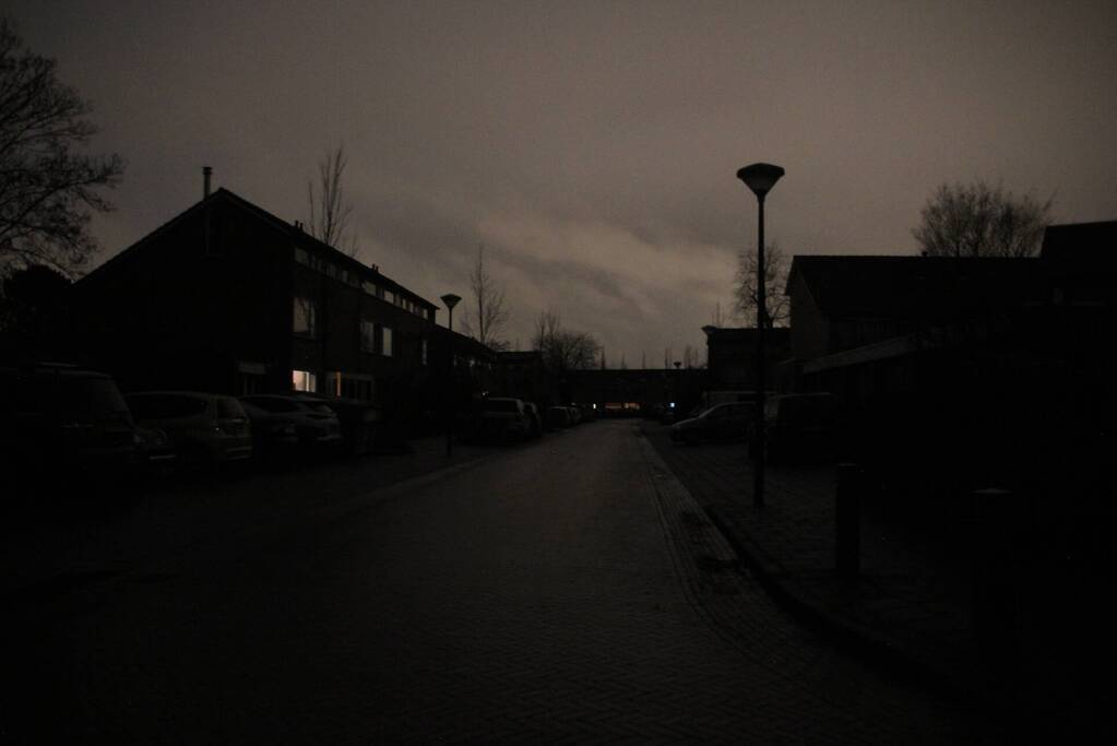 Donkere straten door stroomuitval
