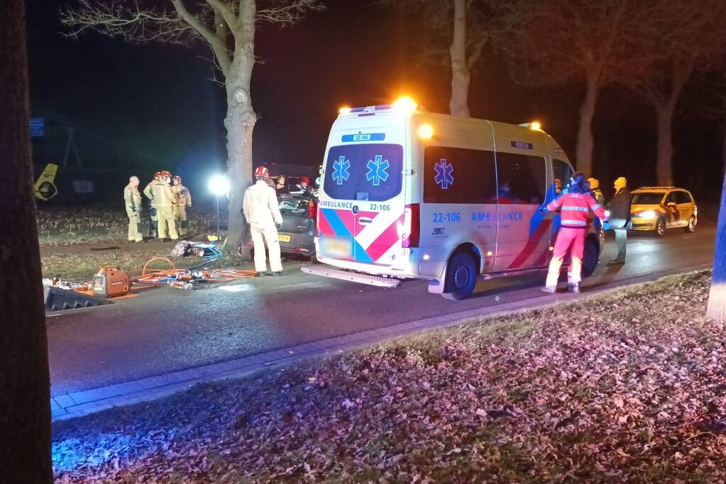 Automobilist ernstig gewond bij botsing tegen boom