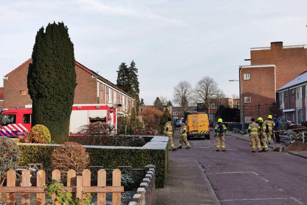 Gasleiding geraakt bij rioleringswerkzaamheden