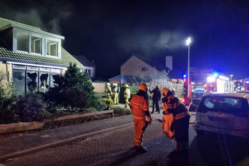 Beneden verdieping van woning volledig uitgebrand