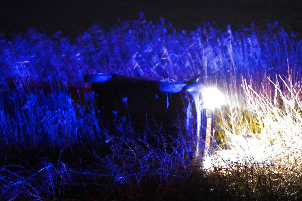 Auto raakt van de weg belandt in water