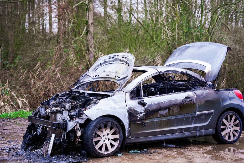 Auto vliegt in brand tijdens het rijden