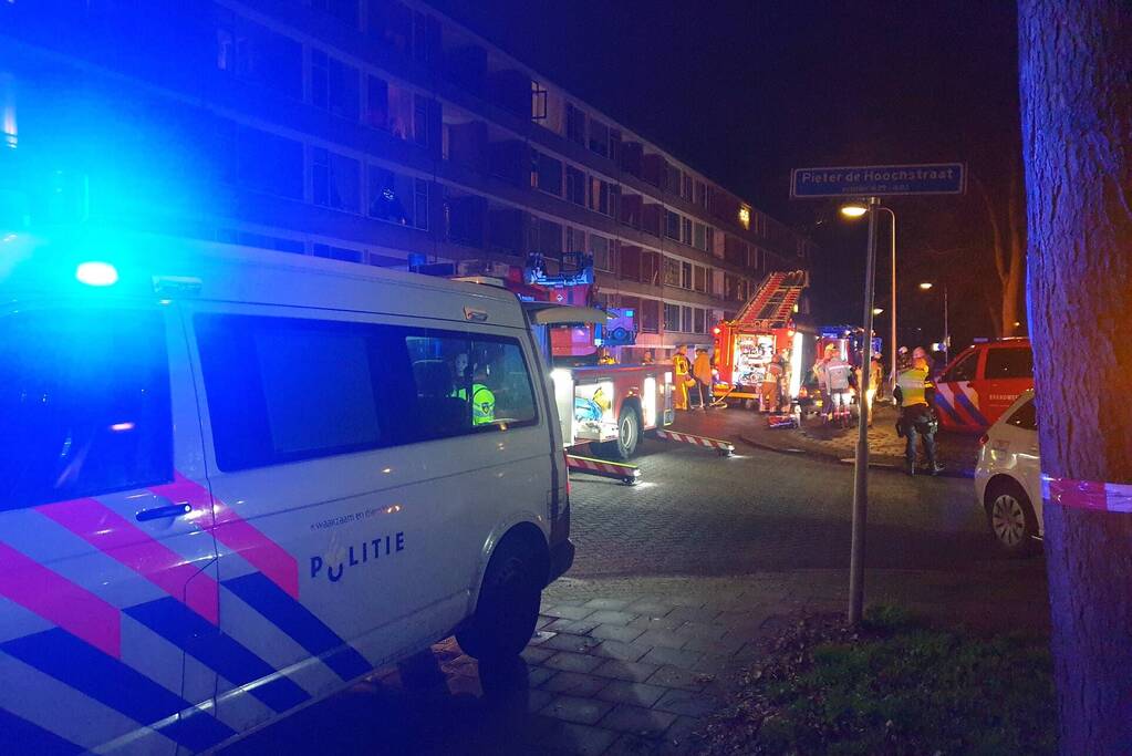 Brand in berging van portiekflat