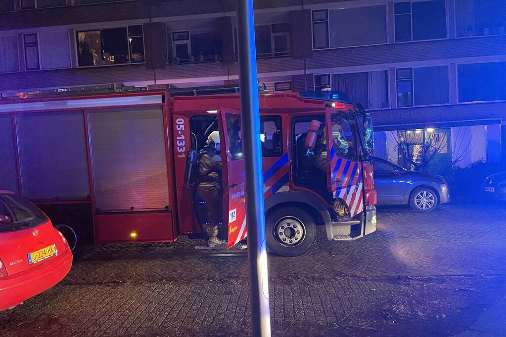 Brand in berging van portiekflat