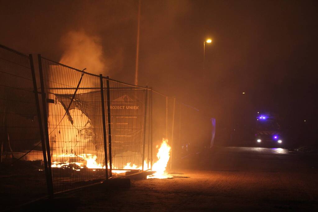 Bouwkeet verwoest door brand