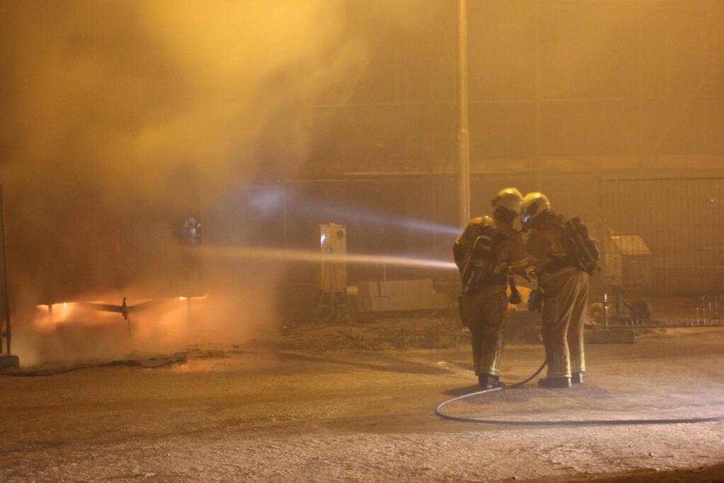 Bouwkeet verwoest door brand