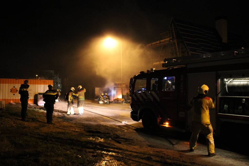 Bouwkeet verwoest door brand