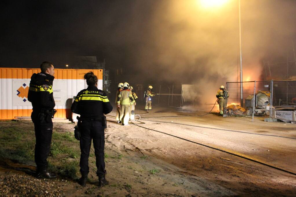 Bouwkeet verwoest door brand