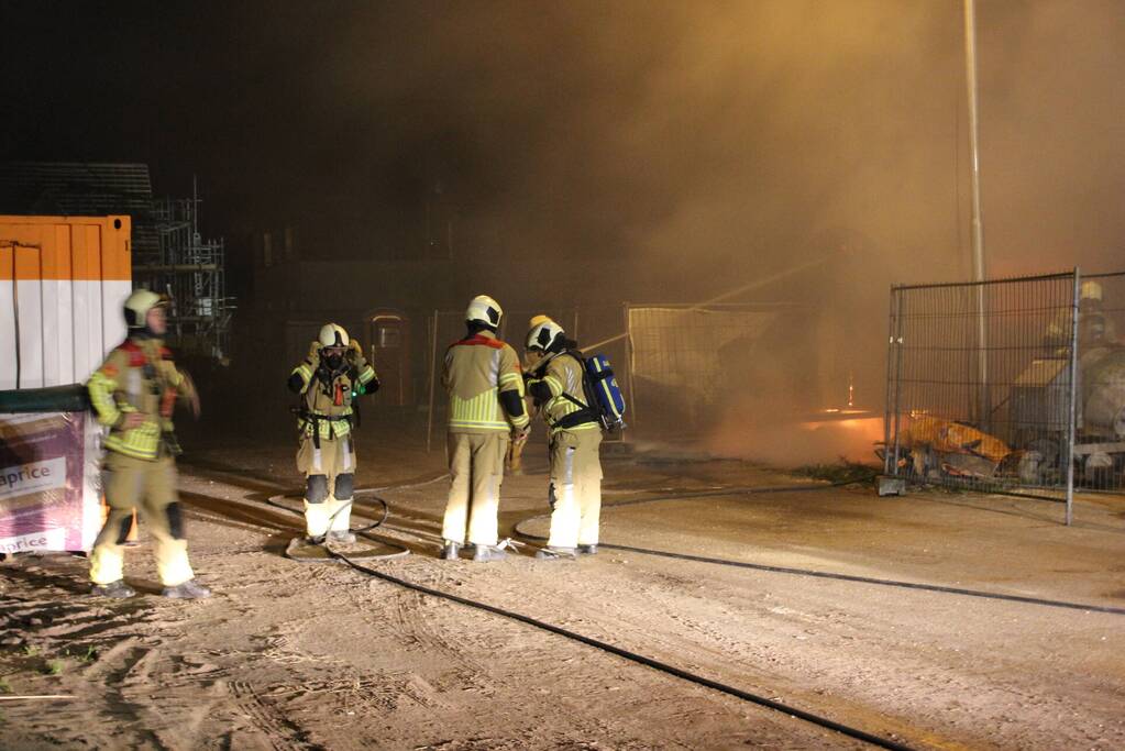 Bouwkeet verwoest door brand