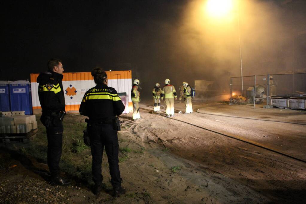 Bouwkeet verwoest door brand