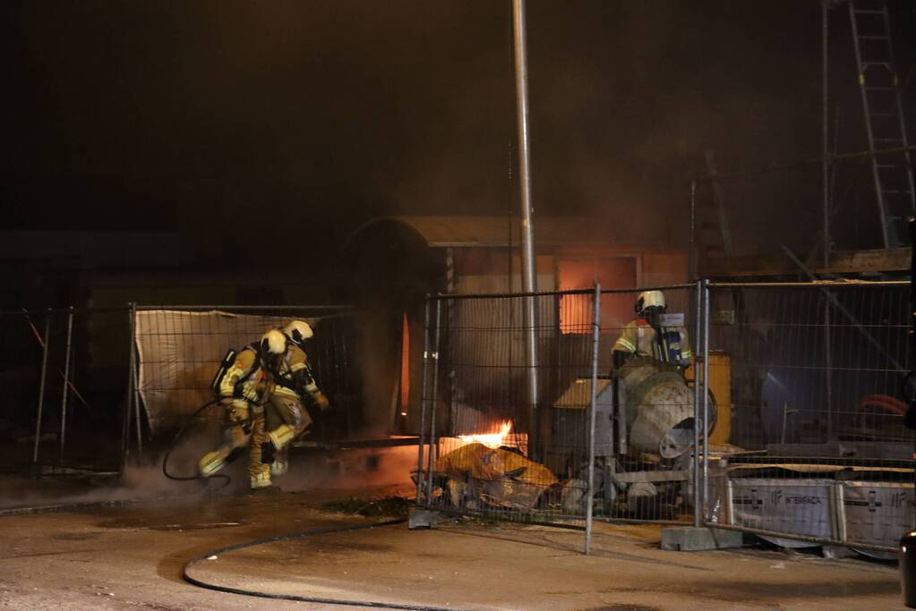 Bouwkeet verwoest door brand