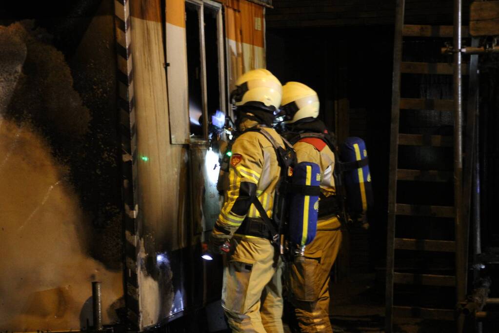 Bouwkeet verwoest door brand