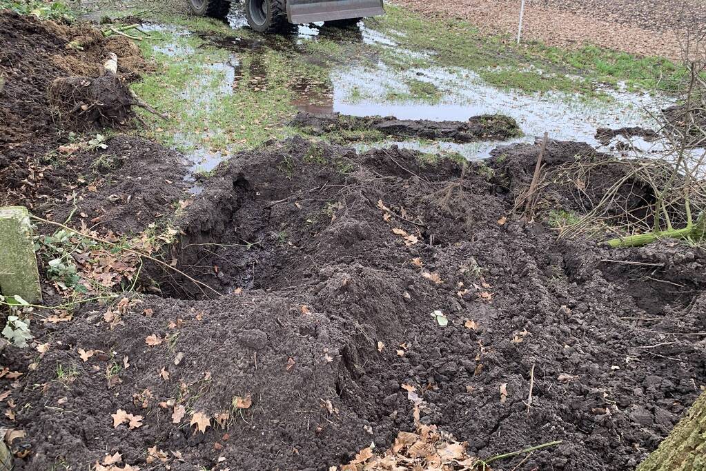 Waterleiding gesprongen tijdens werkzaamheden