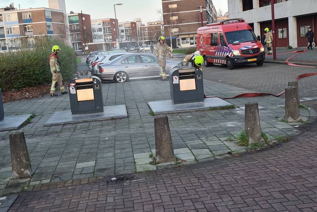 Brand ontstaan in ondergrondse container
