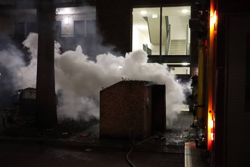 Containers verwoest door brand