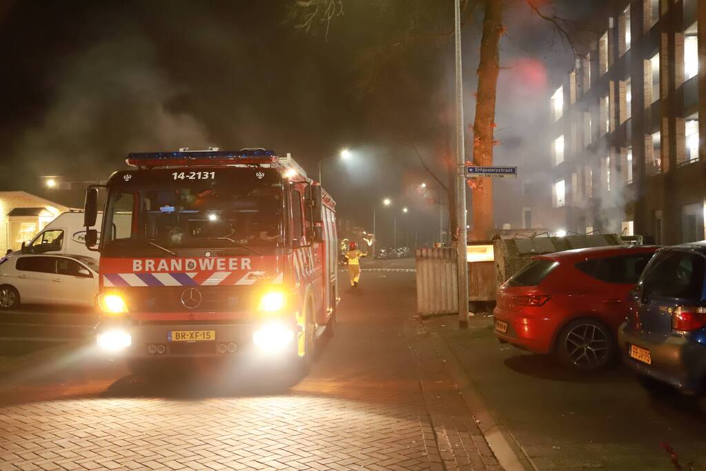 Containers verwoest door brand