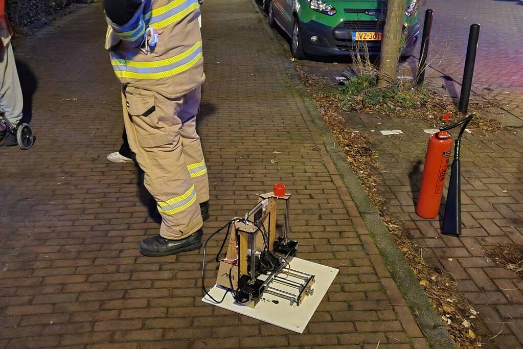 Brand door 3D printer in woning