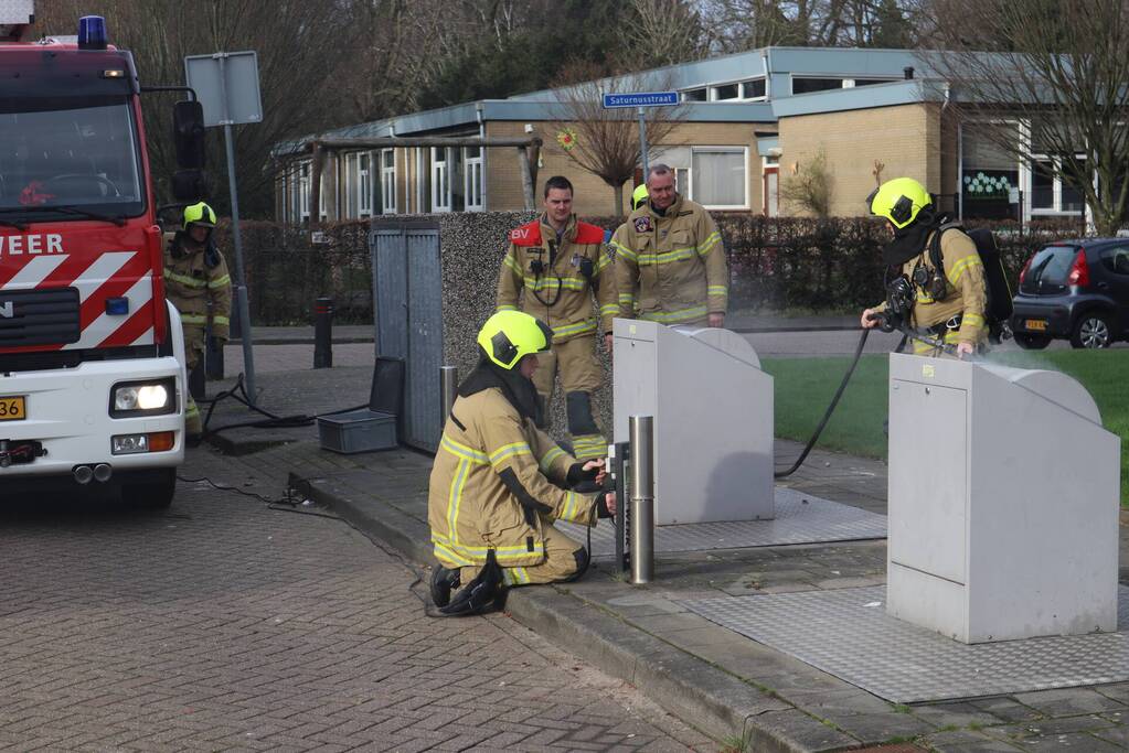 Brand in ondergrondse container
