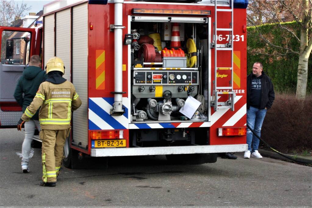 Brand ontstaan in schuur