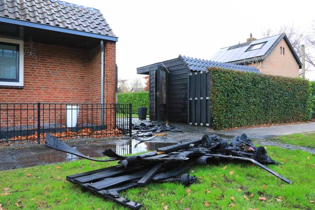 Brand ontstaan door vuurwerkresten in kliko