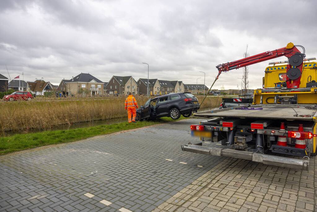 Auto te water na vergeten van handrem