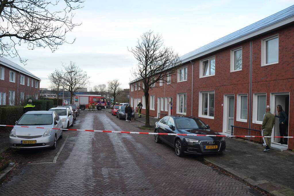 Straat afgesloten door gaslucht
