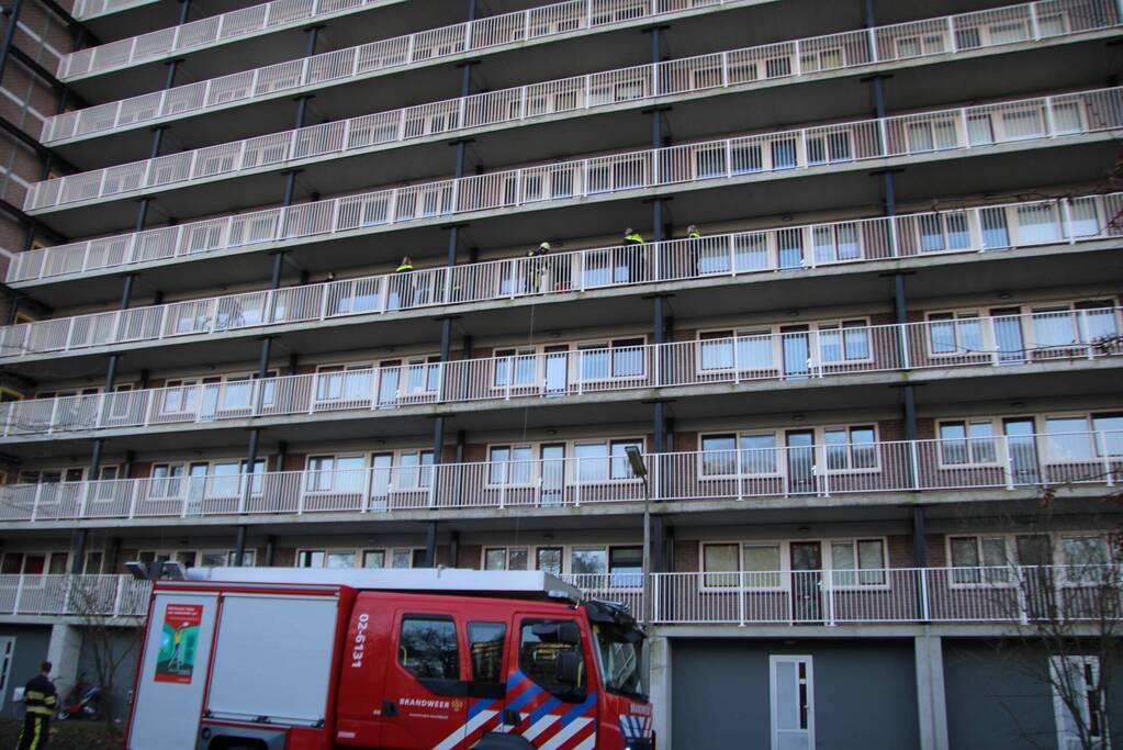Brand op vierde etage van flat