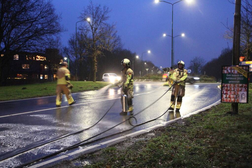 Kilometers lang oliespoor zorgt voor gevaarlijke situatie
